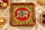 Handcrafted Wooden Decorative Tray | Elegant Festive Serving & Gifting