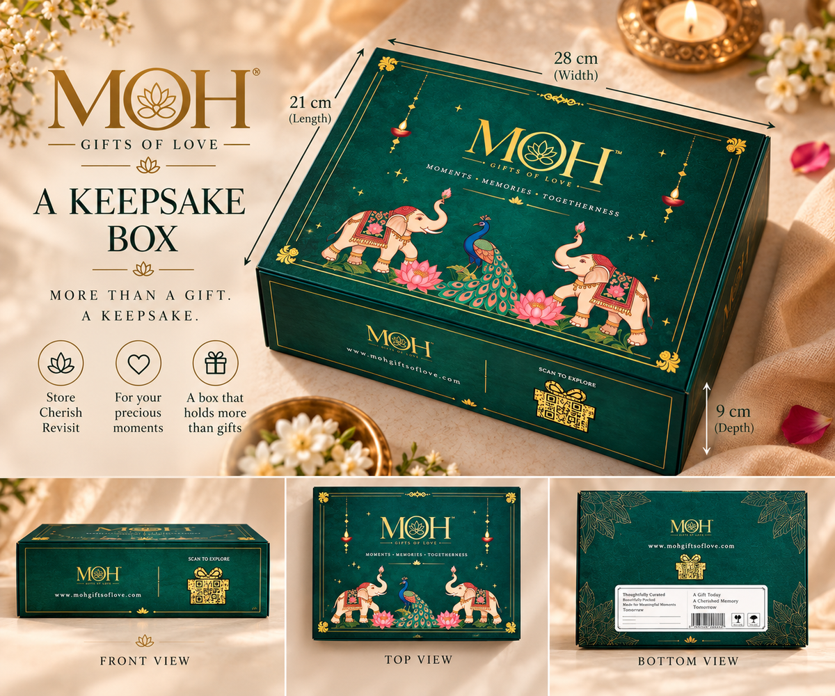MOH Premium Diwali Gift Hamper with Decorative tea light holder and Lakshmi Ganesh Idol