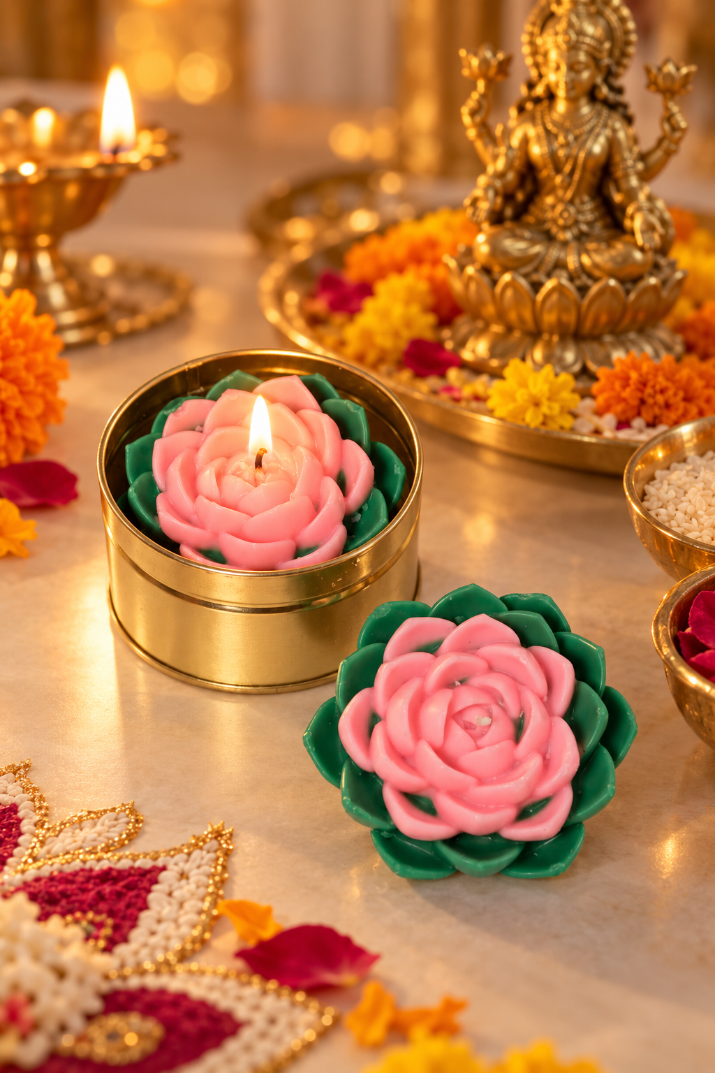 MOH Scented Soy Lotus Candle in Decorative Tin