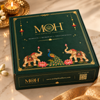 MOH Premium Festive Pooja Gift Hamper with Pink Decorative Tins, Lotus Diya and Golden Urli Set