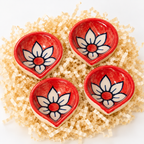 MOH Premium Diwali Gift Hamper with Lotus Diyas, Floral Tealight Holders & Patchouli Amber Incense Sticks