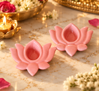 MOH Premium Diwali Gift Hamper with Lotus Diyas, Floral Tealight Holders & Patchouli Amber Incense Sticks