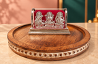 MOH Premium Diwali pooja gift hamper with silver-tone pooja set, lotus diyas and incense holder