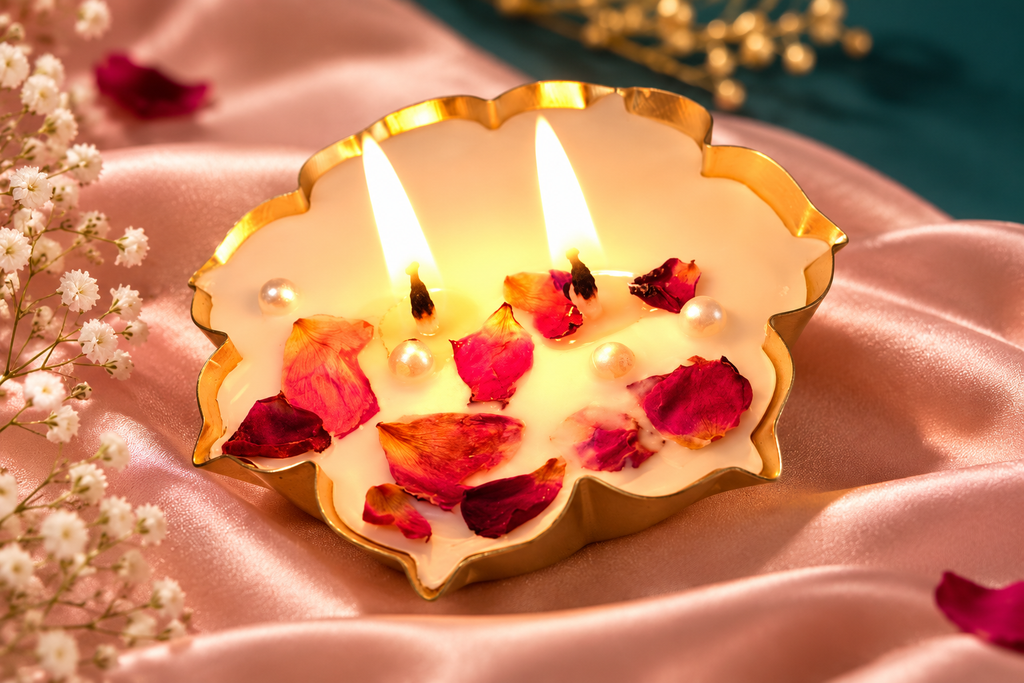 MOH Premium Peacock Diya Gift Hamper with urli candle