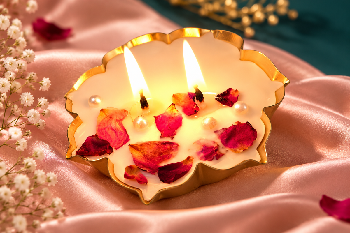 MOH Premium Peacock Diya Gift Hamper with urli candle