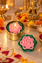MOH Premium Pooja Gift Hamper with Lotus Diya and Peacock Urli